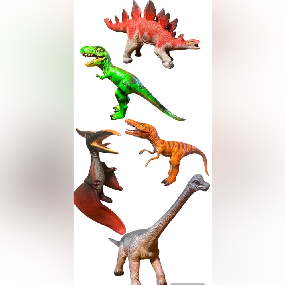 (5 piece bundle) Dinosaur toys by Toy Major and Adventure Force! Great uses con.